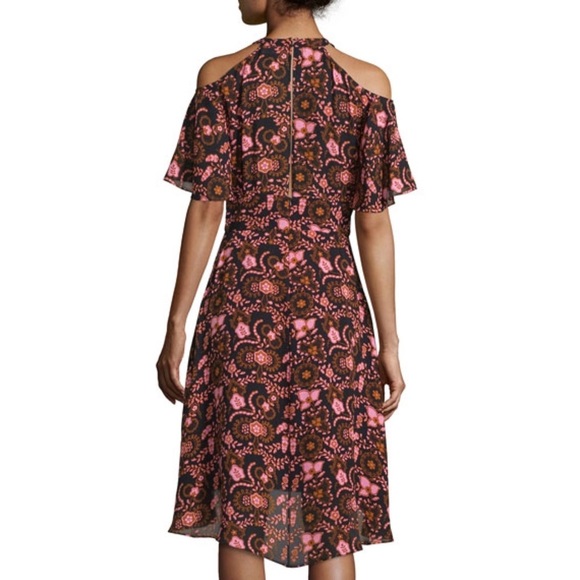 A.L.C. Emile Silk Floral Hi-Low Cold Shoulder Dress - Picture 2 of 11